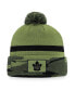 ფოტო #1 პროდუქტის Men's Camo Toronto Maple Leafs Military-Inspired Appreciation Cuffed Knit Hat with Pom