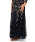 ფოტო #4 პროდუქტის Petite Embellished Mesh 3/4-Sleeve Gown