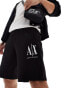 Armani Exchange logo jersey shorts with black