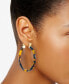 ფოტო #2 პროდუქტის Tortoiseshell-Look Lucite Hoop Earrings in 18k Gold over Sterling Silver