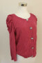 August Silk Women's Petite Button Front Pleat Crew Neck Cardigan Pink PM