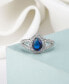 ფოტო #3 პროდუქტის Silver-Tone Sapphire Pear Shaped Ring
