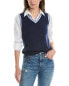 Фото #1 товара Forte Cashmere Tipped Cashmere-Blend Sweater Vest Women's