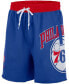 ფოტო #3 პროდუქტის Men's Royal Philadelphia 76Ers 75Th Anniversary Courtside Fleece Shorts