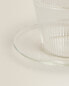 Borosilicate glass teacup and saucer