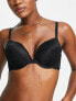 Lindex Linnea lace maximum push-up effect plunge bra in black