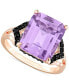 ფოტო #1 პროდუქტის Pink Amethyst (5-7/8 ct. t.w.) & Black Sapphire (3/8 ct. t.w.) Statement Ring in Rose-Plated Sterling Silver