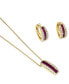 ფოტო #2 პროდუქტის EFFY® Ruby (1-5/8 ct. t.w.) & Diamond (3/4 ct. t.w.) Small Hoop Earrings in 14k Gold, 0.72"