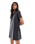 JDY mini pocket t-shirt dress in wash black