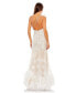 Women's Beaded Strappy One Shoulder Petal Mermaid Gown