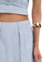 Фото #2 товара ASOS DESIGN bubble hem co-ord maxi skirt in blue stripe