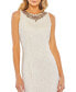 Women's Fully Sequined Jeweled High Neck Fitted Dress