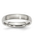 Stainless Steel Brushed 4mm Half Round Band Ring