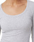 ფოტო #3 პროდუქტის Women’s Staple Rib Scoop Neck Long Sleeve Top