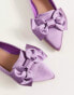 Фото #4 товара ASOS DESIGN Wide Fit Lake bow pointed ballet flats in lilac