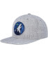 Фото #1 товара Men's Heather Gray Minnesota Timberwolves Hardwood Classics 2.0 Snapback Hat