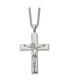 ფოტო #1 პროდუქტის Polished Crucifix Pendant on a Curb Chain Necklace
