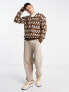 Фото #4 товара Selected Homme oversized wool mix jumper in check