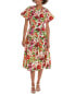 Teri Jon By Rickie Freeman Floral Puff Sleeve Midi Dress Women's