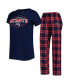 ფოტო #1 პროდუქტის Women's Navy, Red New England Patriots Badge T-shirt and Pants Sleep Set