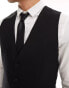 ASOS DESIGN slim suit waistcoat in black Черный, Chest 42 Regular - фото #4