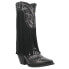 Фото #2 товара Dingo Gypsy Embroidery Studded Fringe Snip Toe Cowboy Womens Black Casual Boots