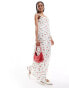 Фото #2 товара ONLY Tall linen mix maxi dress in cherry print