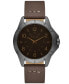 Men's Three Hand Brown Polyurethane Watch 42mm