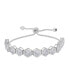 ფოტო #1 პროდუქტის Fine Silver Plated Cubic Zirconia Hexagon Shaped Bezel Bolo Adjustable Bracelet