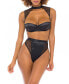 Strapless Bra with Removable Fishnet Harness 3pc Lingerie Set