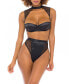 ფოტო #1 პროდუქტის Strapless Bra with Removable Fishnet Harness 3pc Lingerie Set