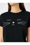 Фото #41 товара Футболка Koton Bicycle Collar Cat Print Short Sleeve