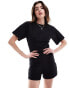 Фото #3 товара ASOS DESIGN t-shirt romper playsuit with ruched sides in black