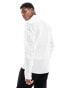 French Connection linen long sleeve smart shirt in white