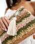 Accessorize beach straw clutch in multi