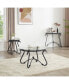 Elegant Rustic Glass Coffee Table Set with Versatile Configuration