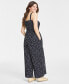 Women's Smocked Square-Neck Jumpsuit, Created for Macy's