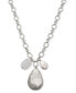 ფოტო #1 პროდუქტის Hammered Teardrop & Freshwater Pearl Pendant Necklace, 38" + 3" extender, Created for Macy's