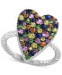 ფოტო #1 პროდუქტის EFFY® Multi-Gemstone Heart Ring (1-3/8 ct. t.w.) in Sterling Silver