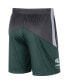 Фото #4 товара Men's Charcoal and Green Michigan State Spartans Team Performance Knit Shorts