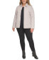 ფოტო #5 პროდუქტის Womens Plus Size Collared Quilted Coat