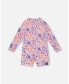 ფოტო #1 პროდუქტის Baby Girl Long Sleeve One Piece Rashguard Lavender Printed Fields Flowers - Infant