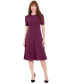 ფოტო #1 პროდუქტის Petite Fit & Flare Scuba Crepe Midi Dress