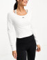 Фото #1 товара Under Armour training seamless long sleeve top in white