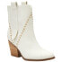 Фото #3 товара COCONUTS by Matisse Ace Studded Pull On Pointed Toe Booties Womens White Casual