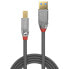 Фото #3 товара Кабель USB типа A на тип B Lindy Cromo Line 2м USB A - USB B - USB 3.2 Gen 1 (3.1 Gen 1) 5000 Мбит/с серый