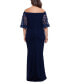 Plus Size Off-The-Shoulder Embellished-Sleeve Gown