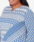 ფოტო #4 პროდუქტის Plus Size Bayou Geometric 3/4 Sleeve Top