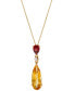 ფოტო #3 პროდუქტის 14k Gold Necklace, Citrine (2-1/2 ct. t.w.), Garnet (1/2 ct. t.w.) and Diamond Accent Pear Drop Pendant