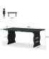 Modern Dining Table for 4-6, 63-Inch Rectangular Wood Kitchen Table, Large Dinner Table Wooden Dining Room Table, Black Kitchen & Dining Room Furniture